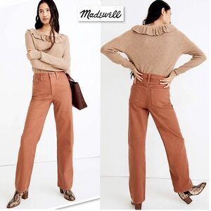 Madewell Slim Wide Leg Full Length Pants Garment Dyed Edition Size 24 Warm Umber